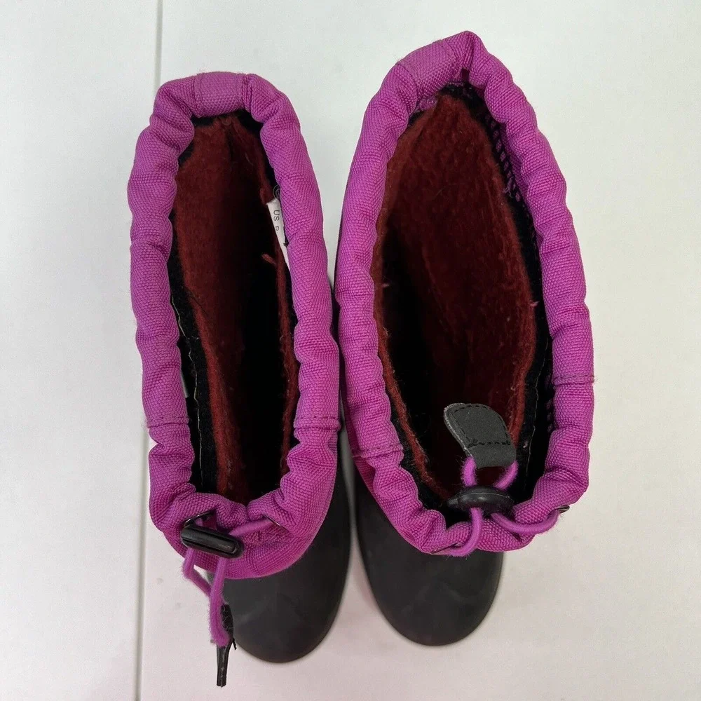 Kamik Size 4 Kids Snow Boots Pink Magenta Black Waterproof Winter Outdoor